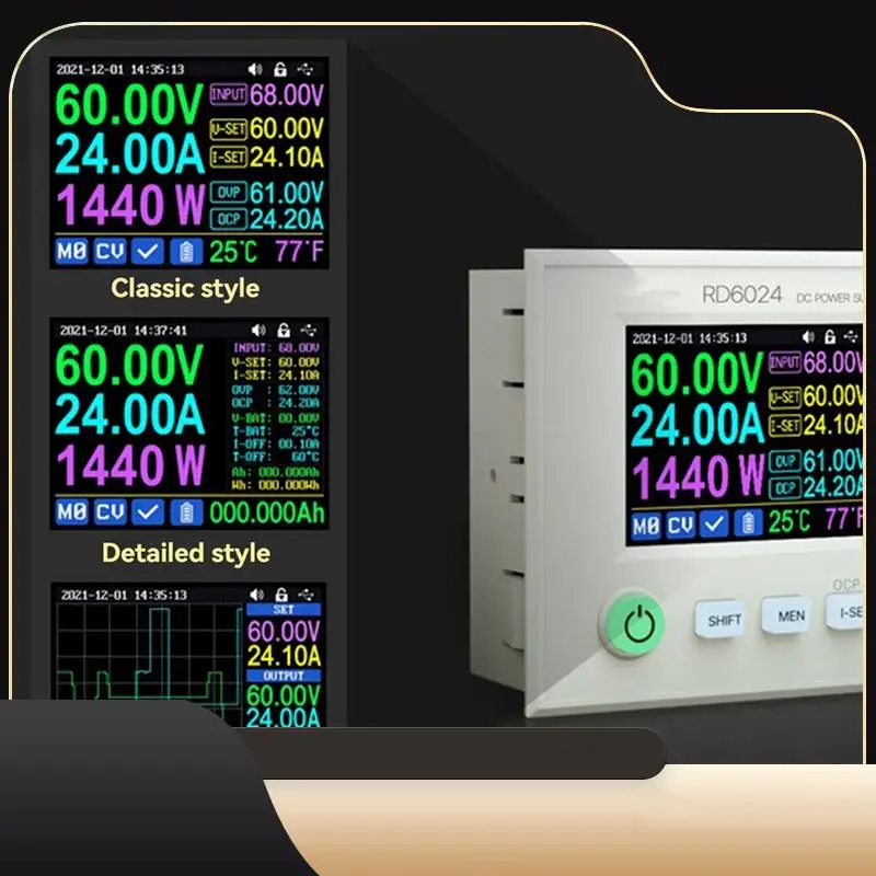 

Регулируемый источник питания постоянного тока с ЧПУ, 24 А, цифровой дисплей, 12 В/36 В/48 В/60 В, регулируемое зарядное устройство 5 В-T44C