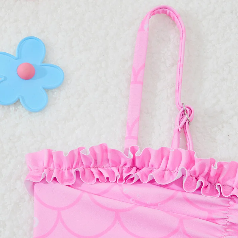 الفتيات 3 حزمة حورية البحر ذيل عالية الخصر بيكيني مجموعات الاطفال ملابس السباحة 4-7 سنوات ملابس سباحة للأطفال 2025 طفل طفلة ثوب السباحة #3