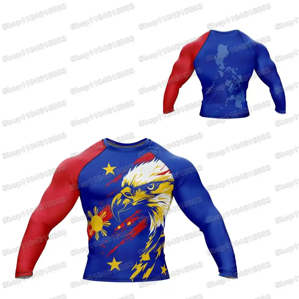 Philippine Agila Rash Guards Surfing Jersey Beach Trousers Swimwear Diving Gym Long sleeves MMA BJJ Men Jiu Jitsu Fitness Sets