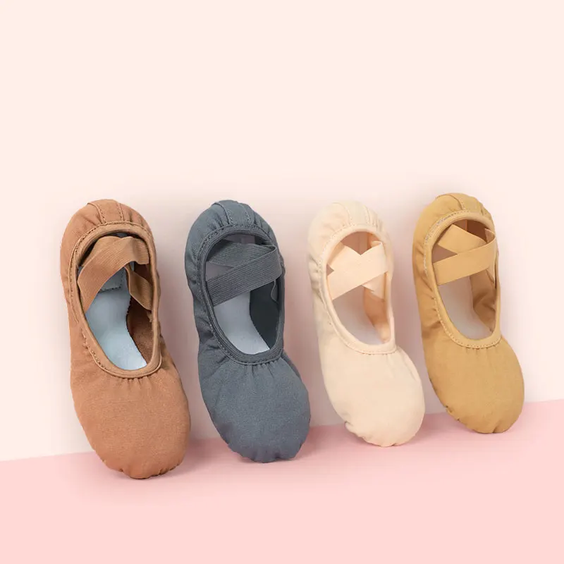 Girls Ballet Shoes Dancing Slippers Practice Ballet Shoes Canvas Women Ballet Slippers Soft Ballet Shoes