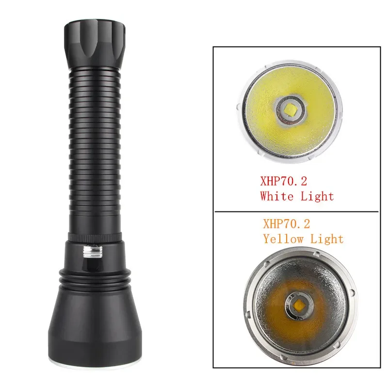 Germany 4000 Lumens Diving Lamp Scuba Torch 100 Meters Flashlight XHP70.2 IP68 Waterproof  Spearfishing PRO Submersible Light