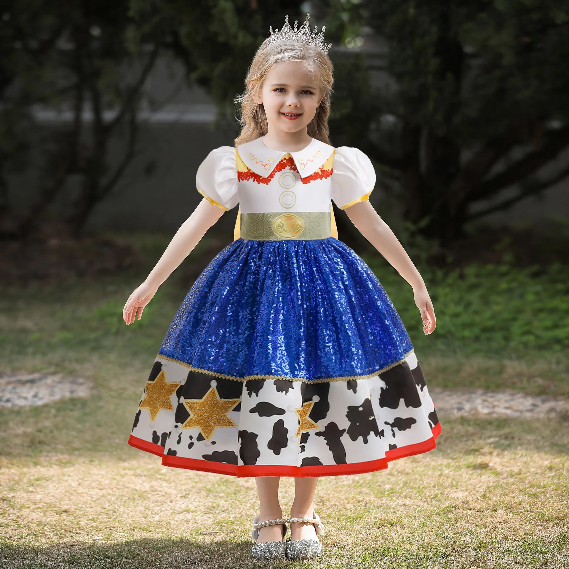 2024 Girls Cosplay Tutu Dress Jessie Cartoon Cow Frocks Woody Boys Costumes Buzz Children's Day Vestidos Party Kids Clothes