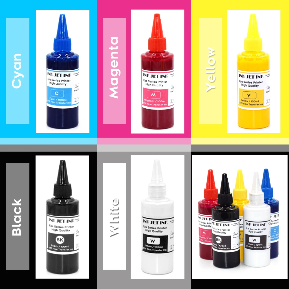 

Чернила DTF для прямой передачи пленки, чернила для пленочной печати DTF PET для Epson DX5 DX7 5113 4720 I3200 1390 1430 P400 F2000 F2100