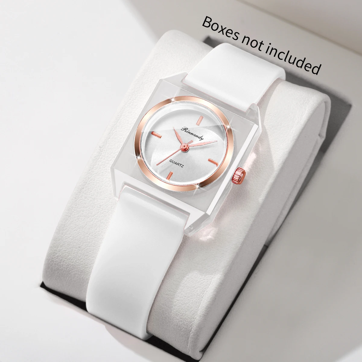 Reloj de cuarzo rectangular a la moda para mujer, relojes de pulsera sencillos con banda de silicona para mujer, Reloj para niñas, regalo (sin caja)
