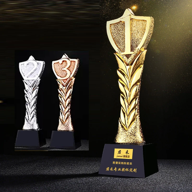 Trophée en résine personnalisé 1/2/3, Or, Argent, Bronze, Souvenirs de réunion annuelle de l'entreprise pour employés exceptionnels, Décoration intérieure, 1 pièce