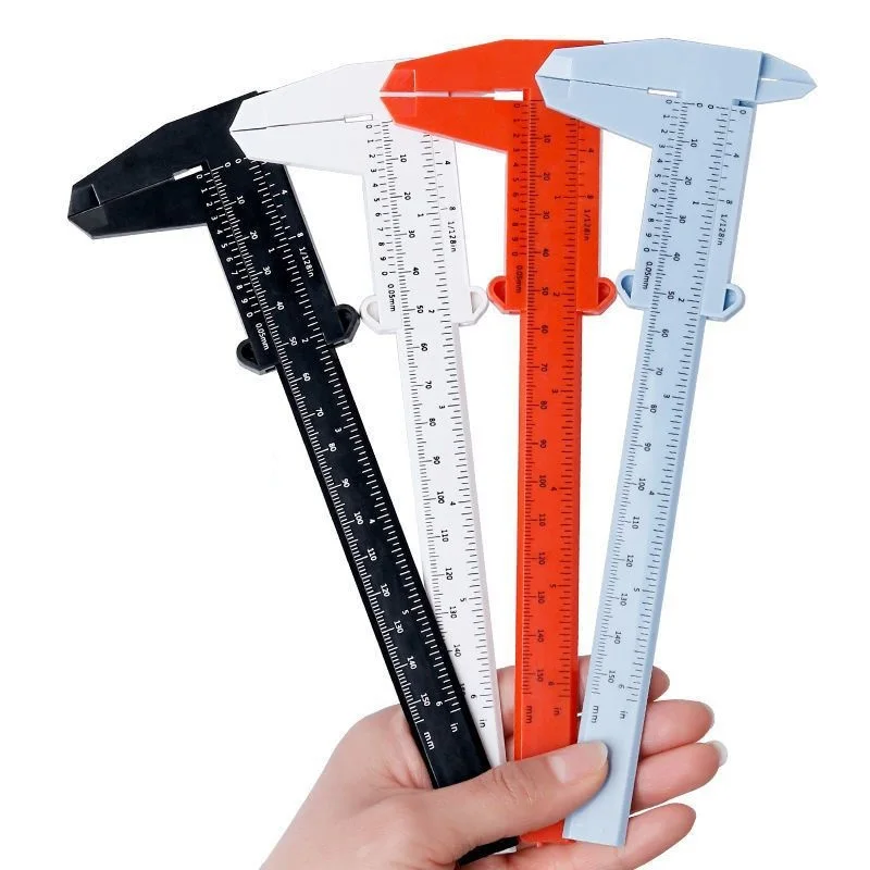 

0-150/0-80mm Plastic Vernier Caliper Mini Double Scale Rulers Gauge Measuring Ruler Inside Depth Diameter Meter