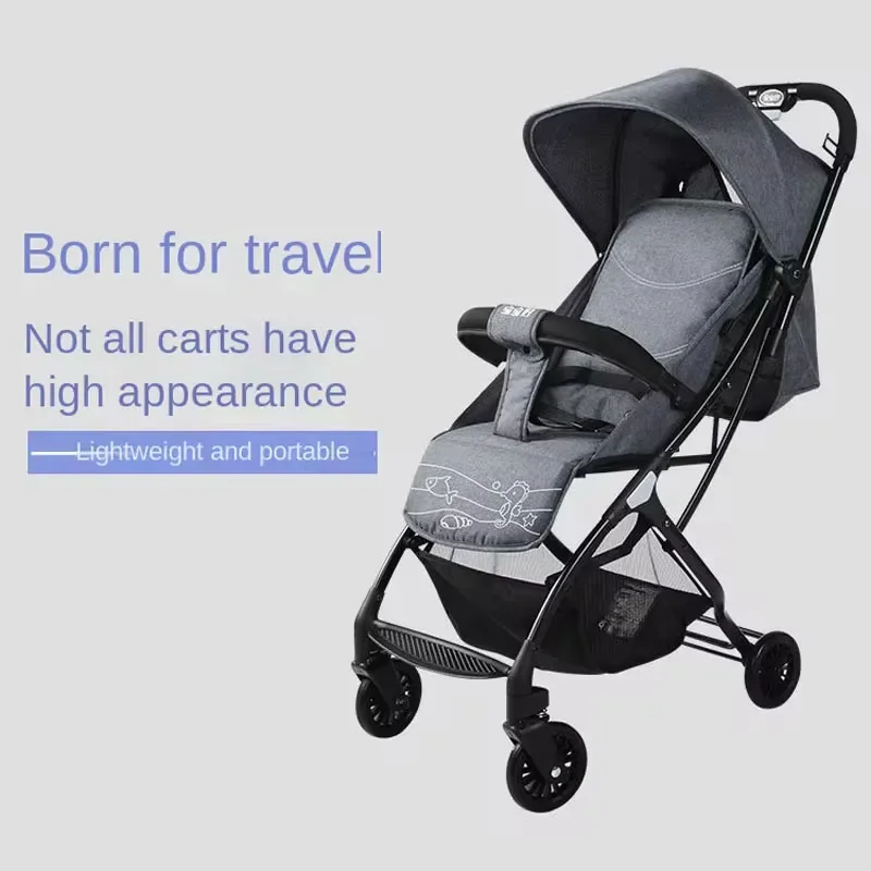 Lightweight Stroller High Landscape Newborn Two-way Swivel Seat Foldable Can Take on The Plane Shock Absorption Baby Stroller