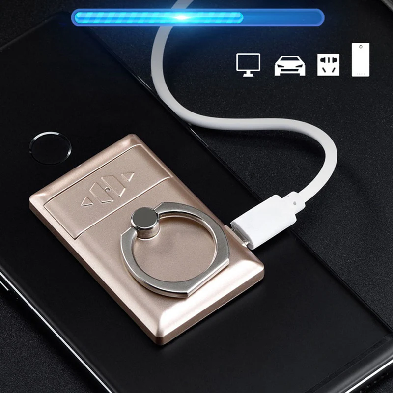 Mới Điện Thoại USB Lửa Vòng Ngoài Trời Chống Gió Thuốc Lá Đa Năng Bật Lửa Phụ Kiện Khác Thường Tặng