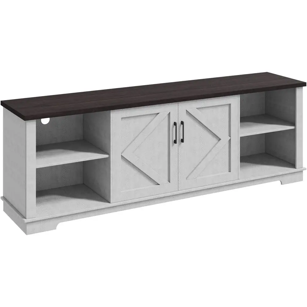 

80 Inch TV Stand with Adjustable Shelves and Cable Management for Living Room Entertainment