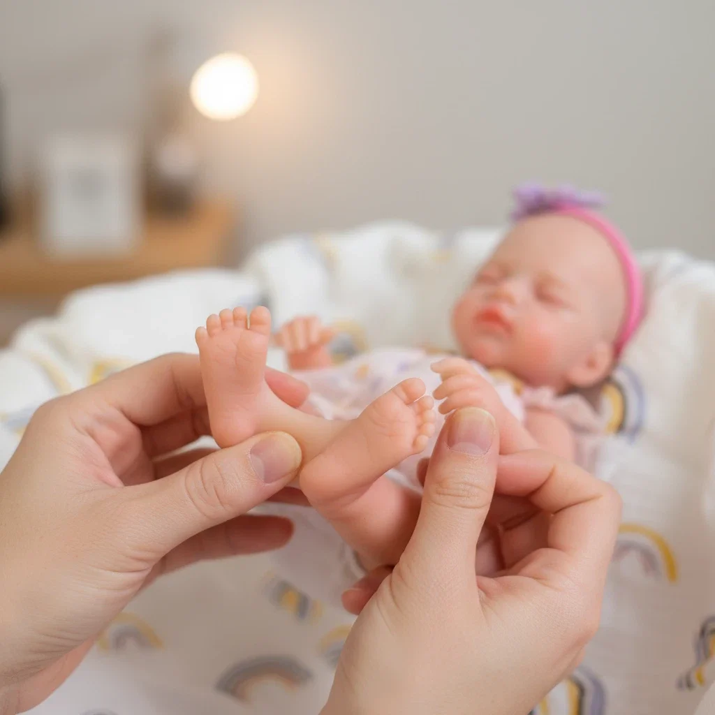 NPK 12 '' Solido Silicone Elastico Super Morbido Reborn Irys con Pittura A Mano Pelle 3D Bambola Da Collezione Molto Realistica