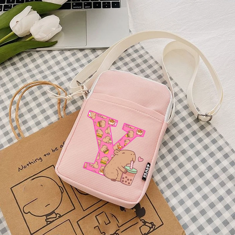 

Сумки через плечо Capibara, детские сумки на плечо с надписью A-Z в стиле аниме, дорожная сумка-мессенджер для девочек, женские кошельки и сумки, подарок