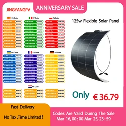 18V zonnepaneel 125W 250W flexibele zonnepanelen Monocrystaillne zonnecel 12V / 24V batterijlading 1000W thuissysteemkits RV boot