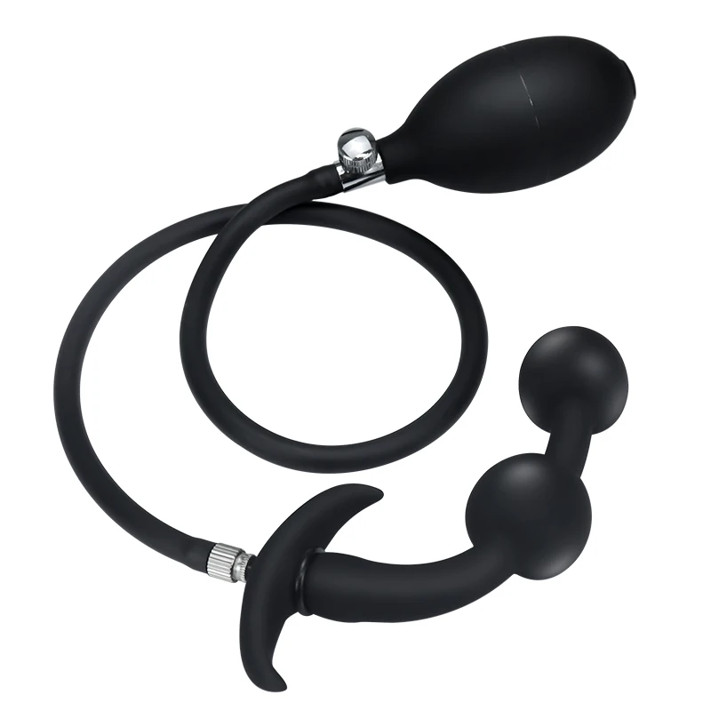 Cherry Inflatable Anal Plug Auns Masturbator Prostate Massager Double Steel Beads Huge Big Expansion Butt Plug Sex Toys for man