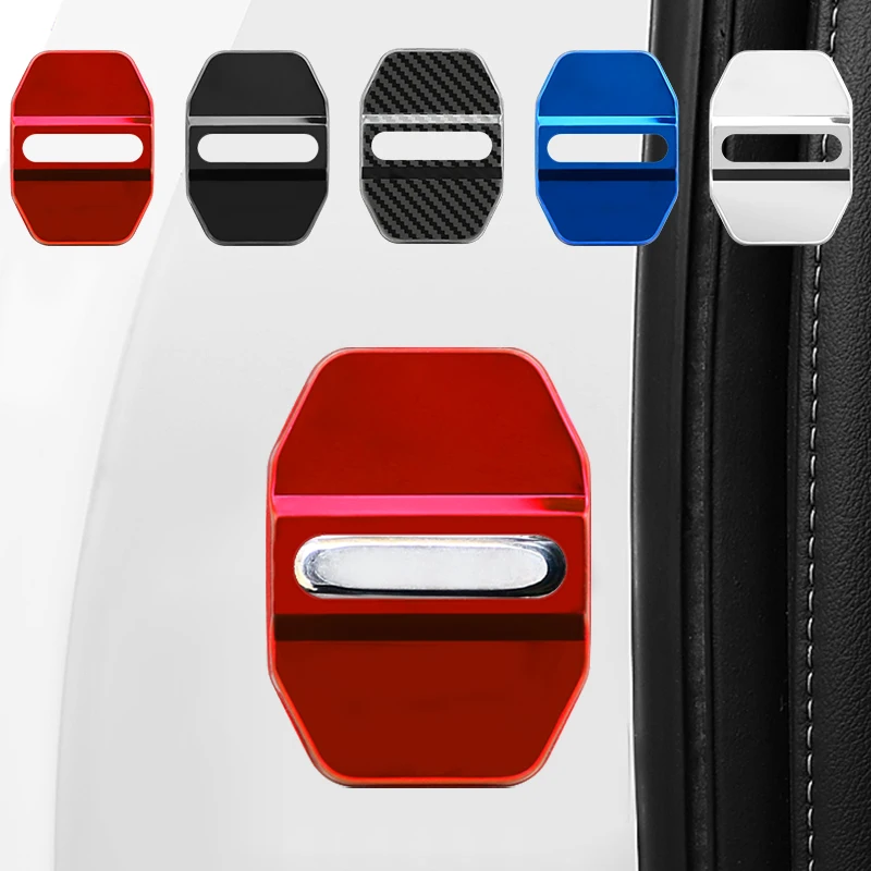 Universal Car Door Lock Cover Stainless Steel Anti-Rust Door Lock Protector Cover Auto Door Latch Protection Case Car Accessorie