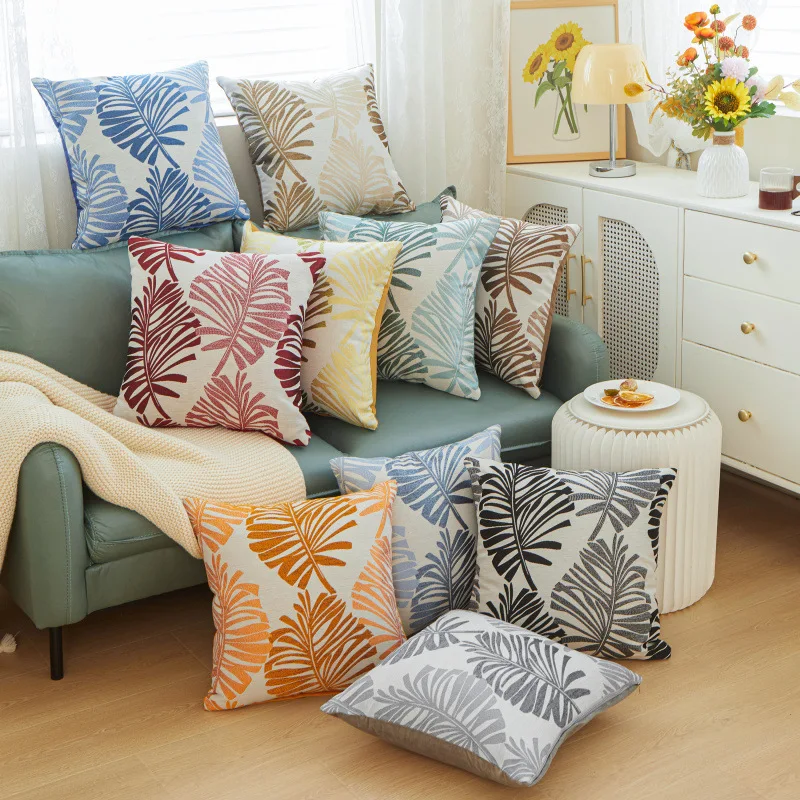 1PC Brown leaf pillow cover business gift supermarket bedside sofa pillow cushion case