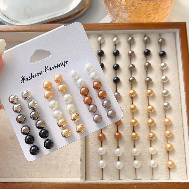 72Pcs Small Pearl Vintage Earrings Women Daily Earring Korean Ear Studs Luxury Fashion Wedding Jewelry Ear Accessory Girls Gift