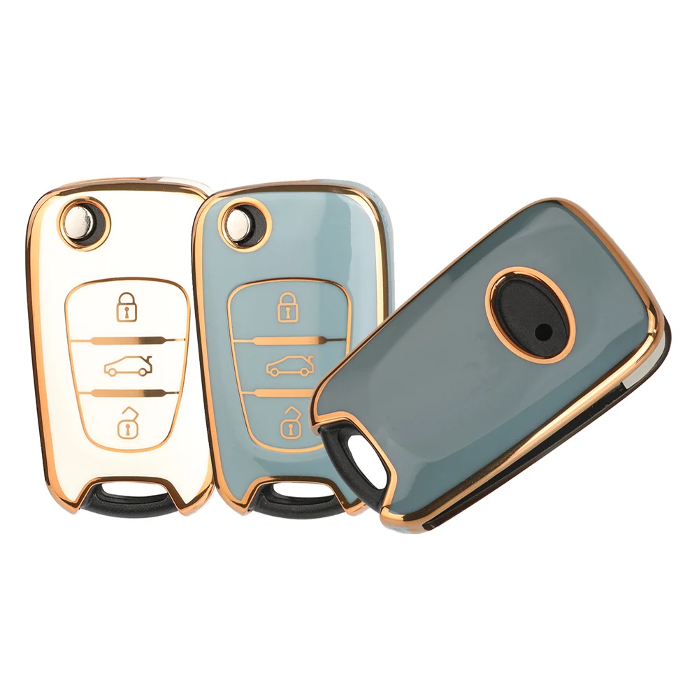 jingyuqin Remote Arrival TPU Car Key Shell Case Fob For Hyundai I30 IX35 For Kia K2 K5 Car Keys Blank Case Cover Part