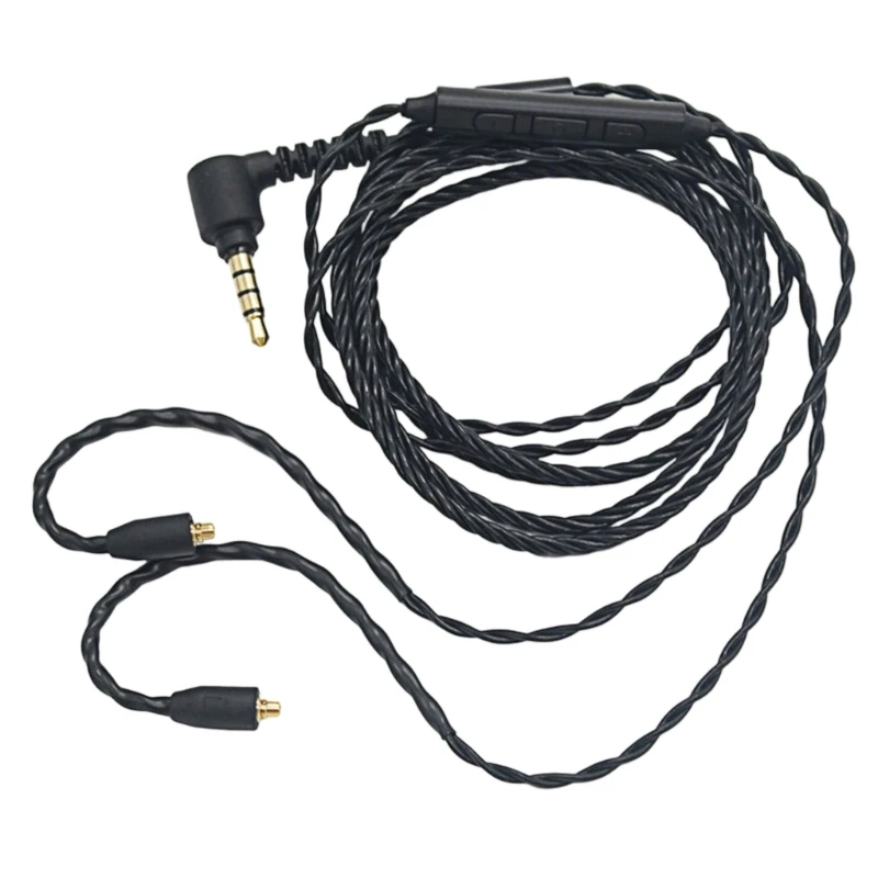 NEW 3.5mm plug Jack MMCX Earphone Cable with Mic Replacement for Shure SE215 SE535 SE846 SE425 SE315 UE900 Earphone audio cable