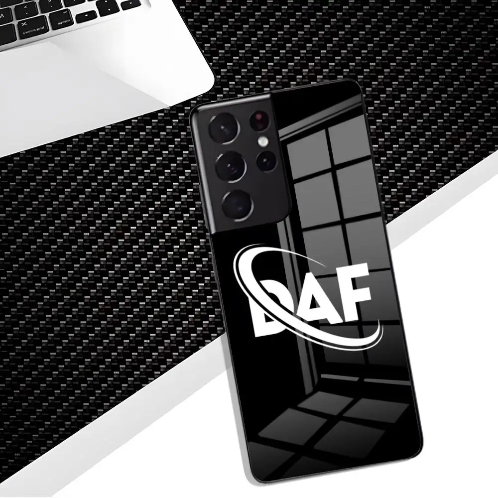 DAF Truck Logo Phone Case For Samsung S26 S25 Edge Ultra 23 22 21 20 Ultra Plus S24 Fe Glass Cover