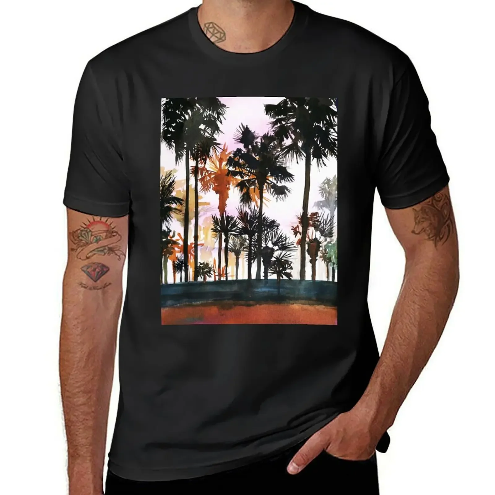 

California dream, palm trees, sunset strip T-Shirt Anime t-shirt vintage graphic tee topping t shirts for men pack