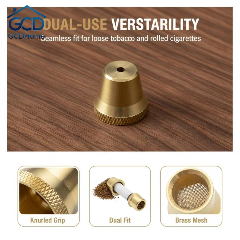 Eco Friendly Brass Handheld Tobacco Filter Mini Dual Use Pipe for Cigarette Tobacco Friends Gathering Use