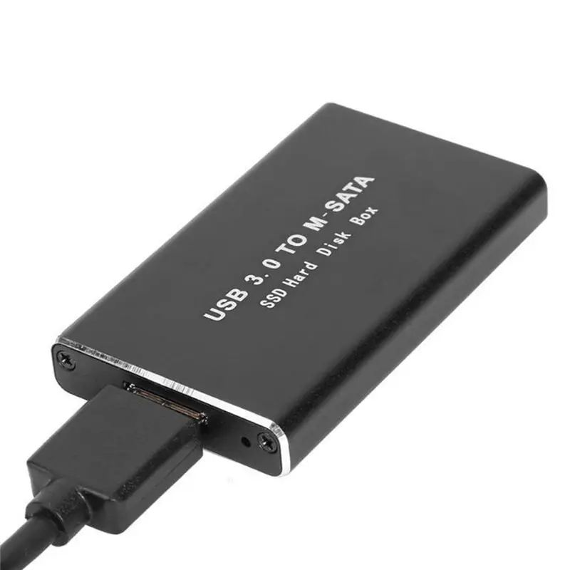 Lovely！ MSATA to USB 3.0 SSD Enclosure External Hard Drive Disk Box Storage Case Adapter for 30X50mm 30X30mm MSATA SSD
