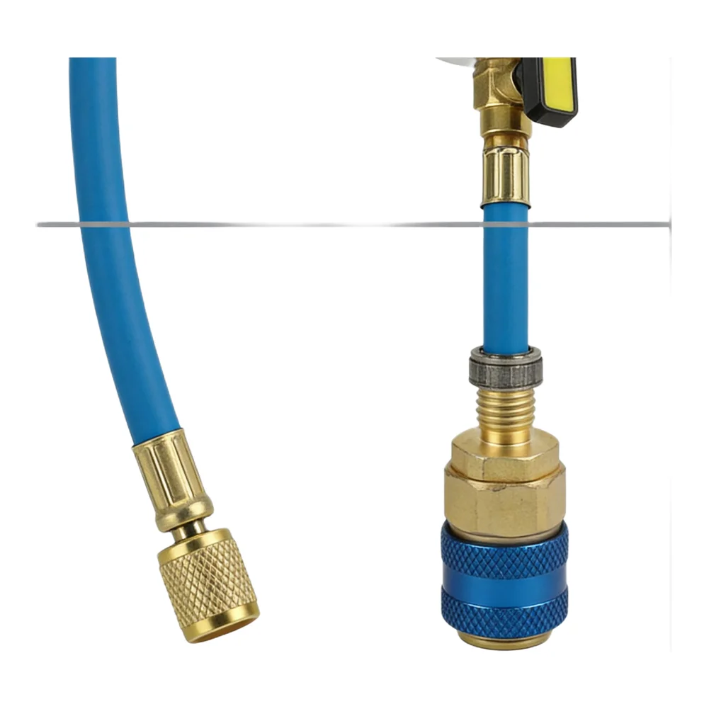 Air Conditioner Oil Injector with 14 SAE Connector Compatible with For R134A R22 R12 For R1234YF for HVAC Maintenance and Repair