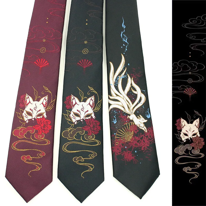 Anime Fox Ties JK Harajuku Clothing Men Women Students Kawaii Cosplay Neck Tie Christmas Gifts Accessories