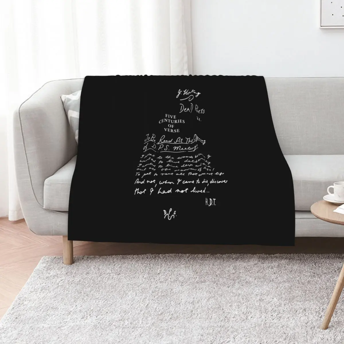 Dead Poets Society five centuries of verse black Throw Blanket Stain Resistant Cozy Warm Blanket