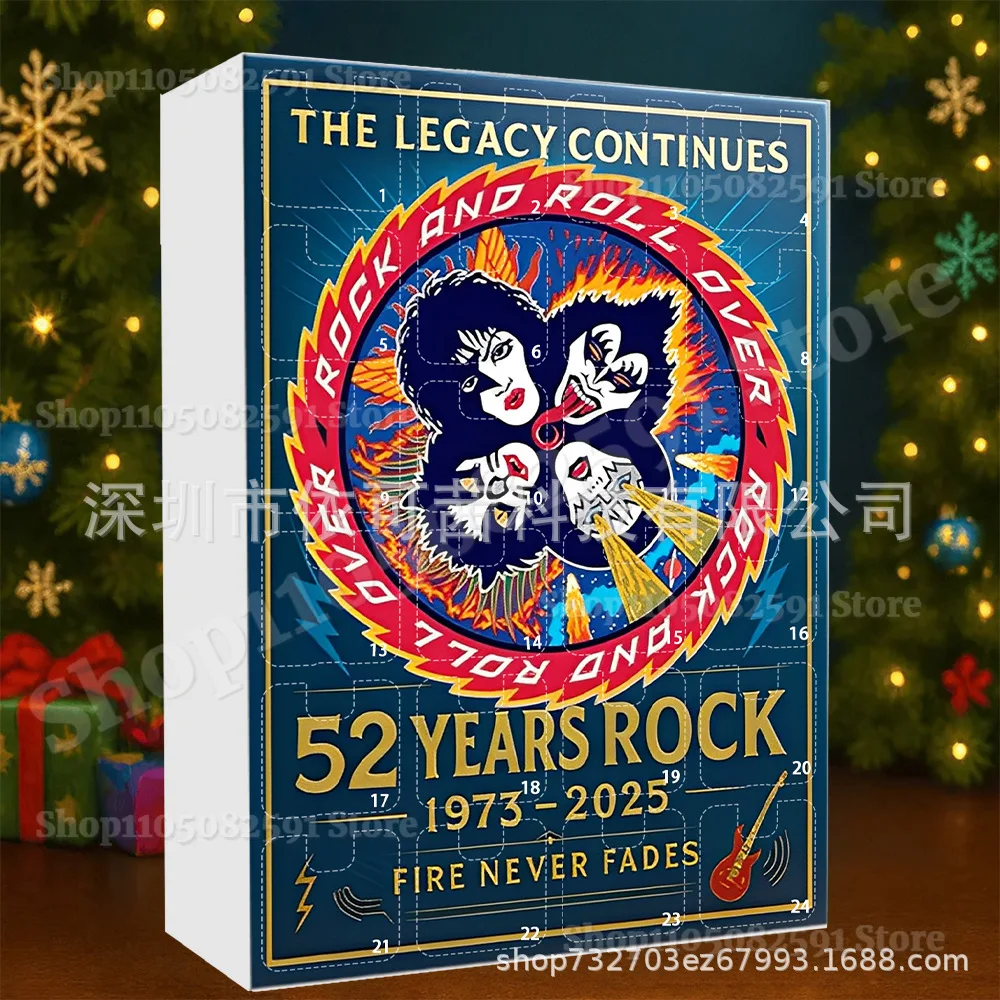 

The Metal Gods of KISS Band Advent Calendar 2025,24 Days Countdown Calendar,2D Flat Acrylic Iconic Musical Collectibles Gifts