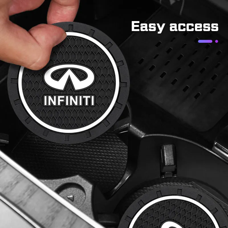 هلام السيليكا سيارة كوستر حصيرة لإنفينيتي Q50 G37 FX30 FX35 Q60 QX50 M37 ESQ JX35 كوب ماء زجاجة حامل المضادة للانزلاق وسادة الملحقات #3