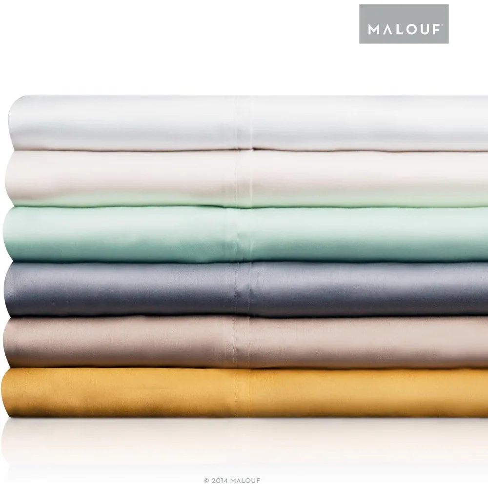 Soft and Eco Friendly Tencel Pillowcase-and-Sheet-Sets, Split Cal King, Ivory