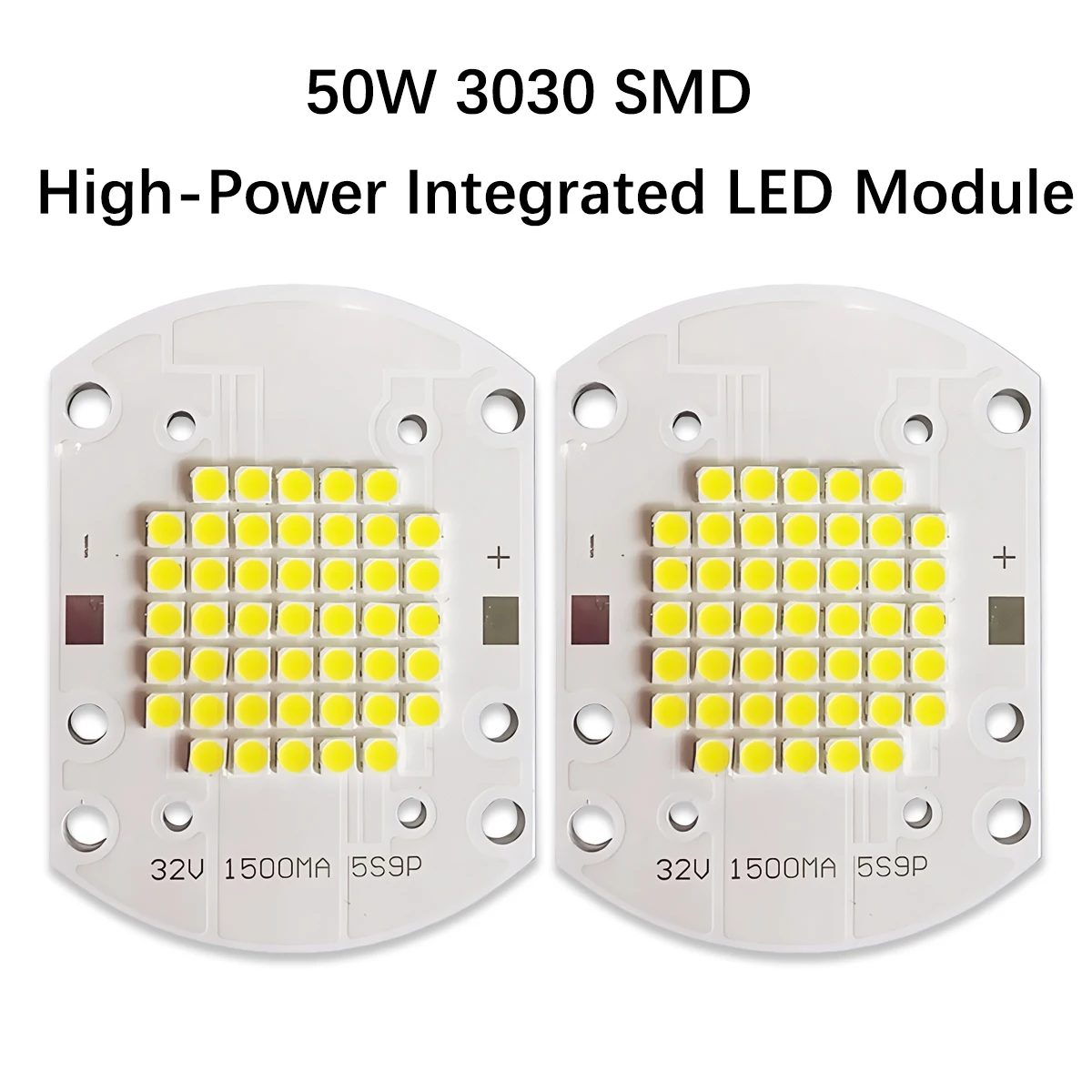 5PCS a lot 50W High Power LED Epistar 3030 SMD diodes Chip Flood light Source 30-32V White 6500K Floodlight Spotlight Bulbs