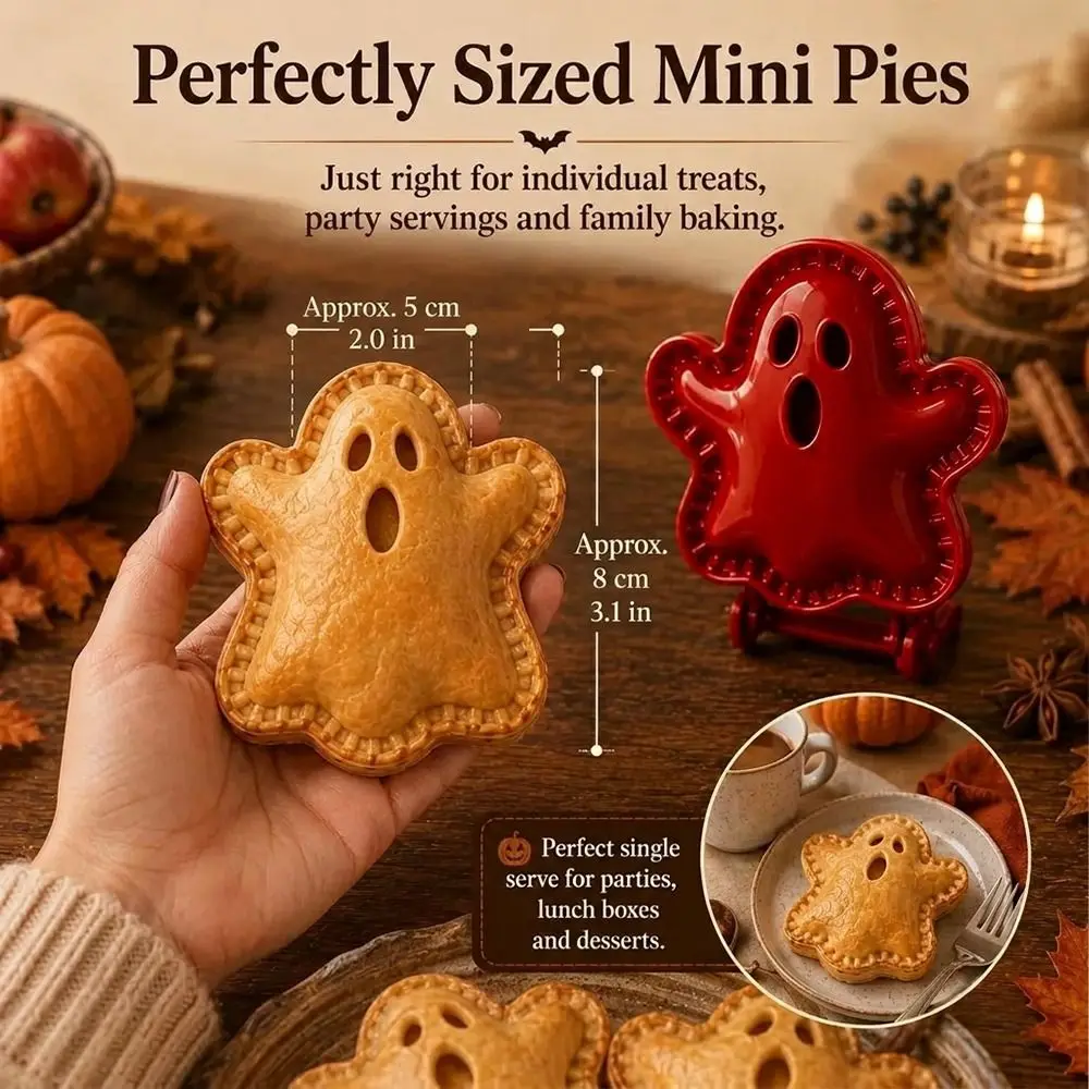 8 Shapes Halloween Mini Pie Molds Set Non-Stick Coating Easy Release Design Baking Supplies Set Fall Themed Pastry Cutters Kit