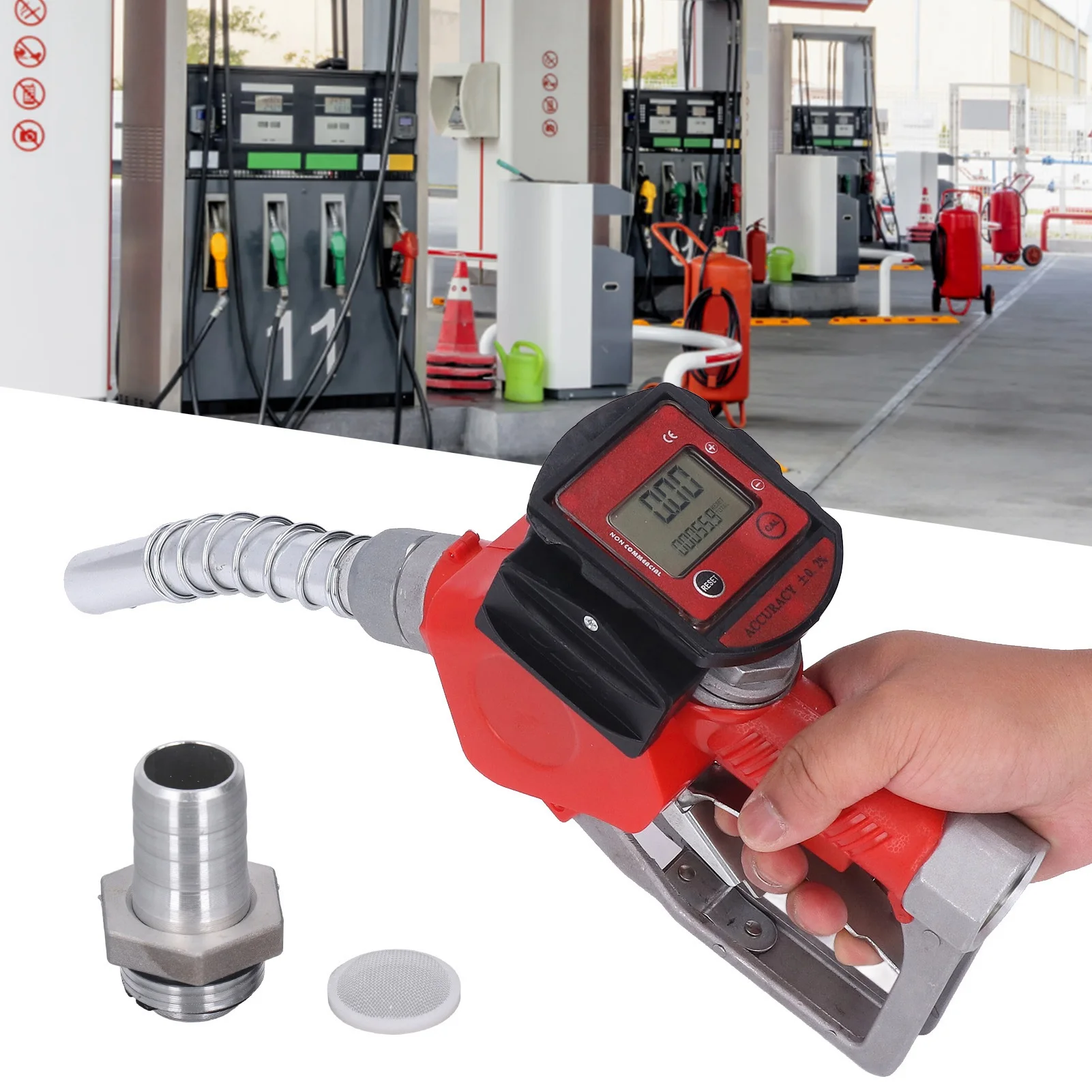 

Automatic Nozzle with Meter 1in Automatic Fueling Nozzle Aluminum Alloy Digital Meter Petrol Fuel Nozzle