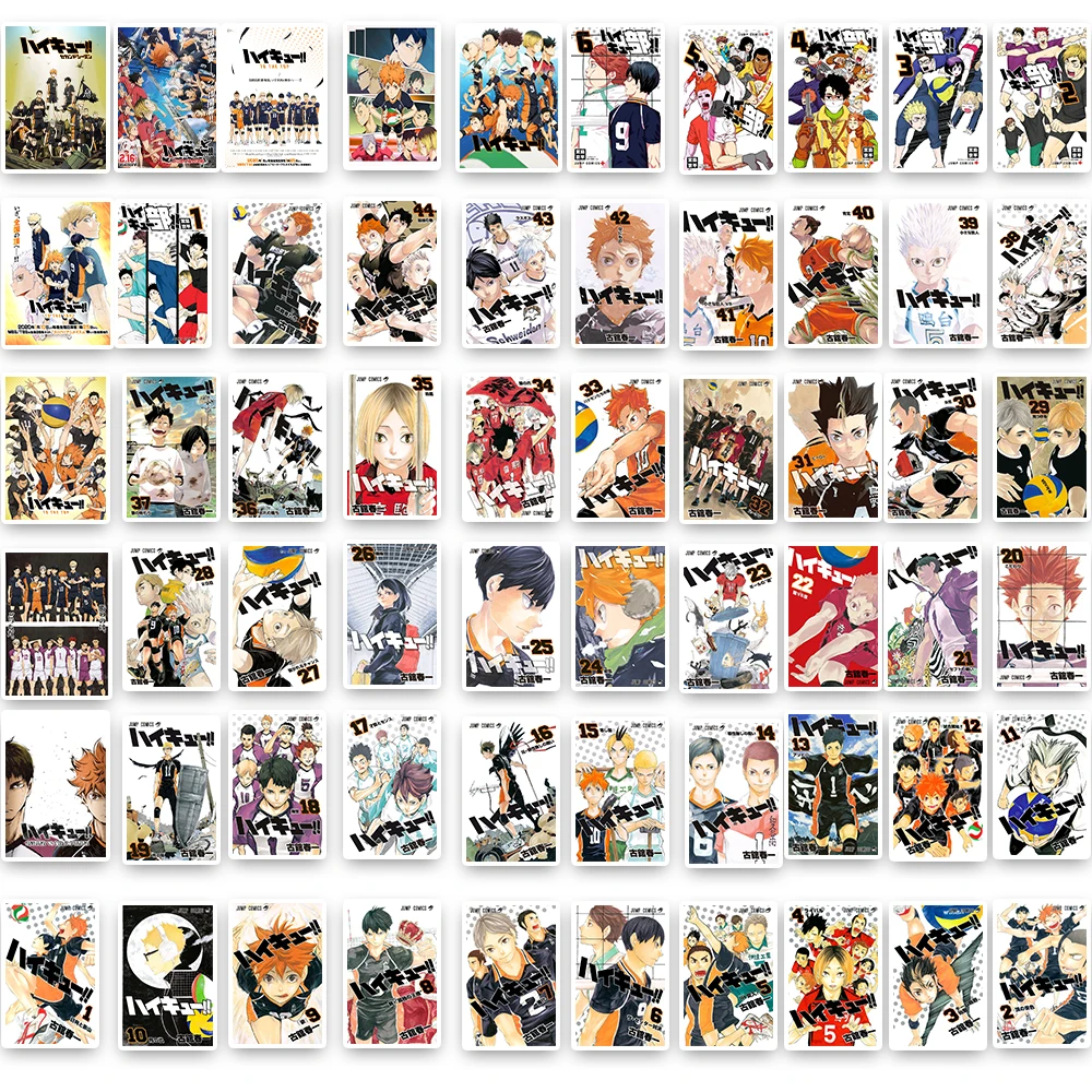 60 قطعة ملصقات أنيمي Haikyuu الكرتون هيناتا شويو توبيو كاجياما الشارات اللعب المحمول سيارة الهاتف لاصقة تزيين هدية عيد