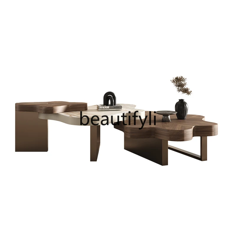 

Cream wind cloud coffee table combination creative designer household living room small apartment minimalist coffee table