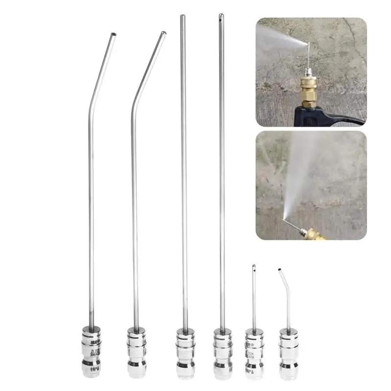 2/4/6/7Pcs 1/4 Quick Connect Heavy Duty Flush Wand Extension Spray Tips Stainless Steel High Pressure Washer Nozzle Kit