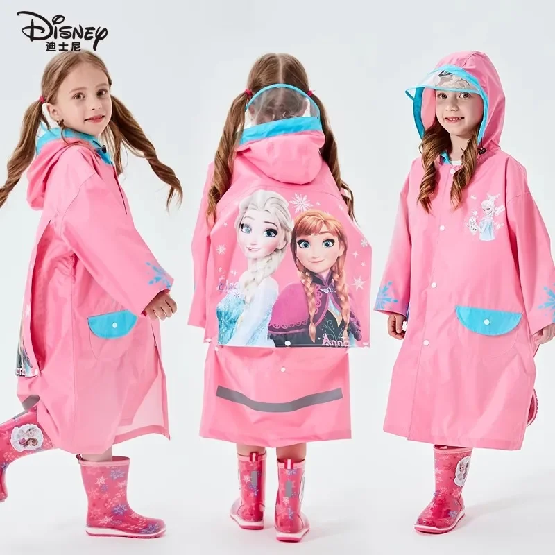 Disney Frozen Elsa Raincoat for Children Oxford Cloth Waterproof Student Poncho Gifts Kindergarten Baby Kids to School Poncho