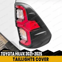 Taillights Cover Trim For Toyota Hilux Revo 2021-2025 ABS Matte black Rear Lamp Cover Tail light Protector Car Accessories