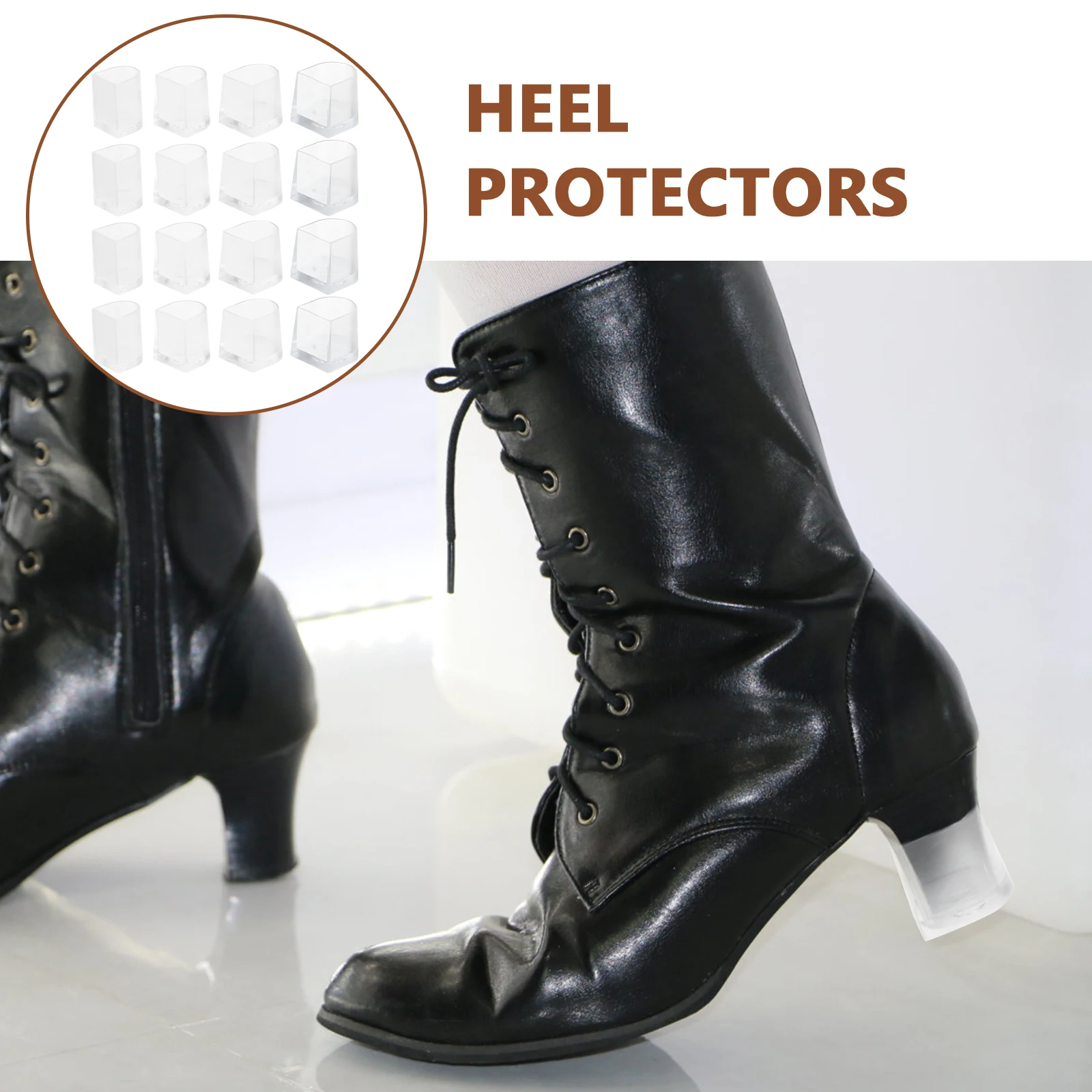 

Protectors High Shoes Tips PVC Caps Clear Heel Tips Cover Shoe Protector Durable Non Slip Long Life Heel Cap