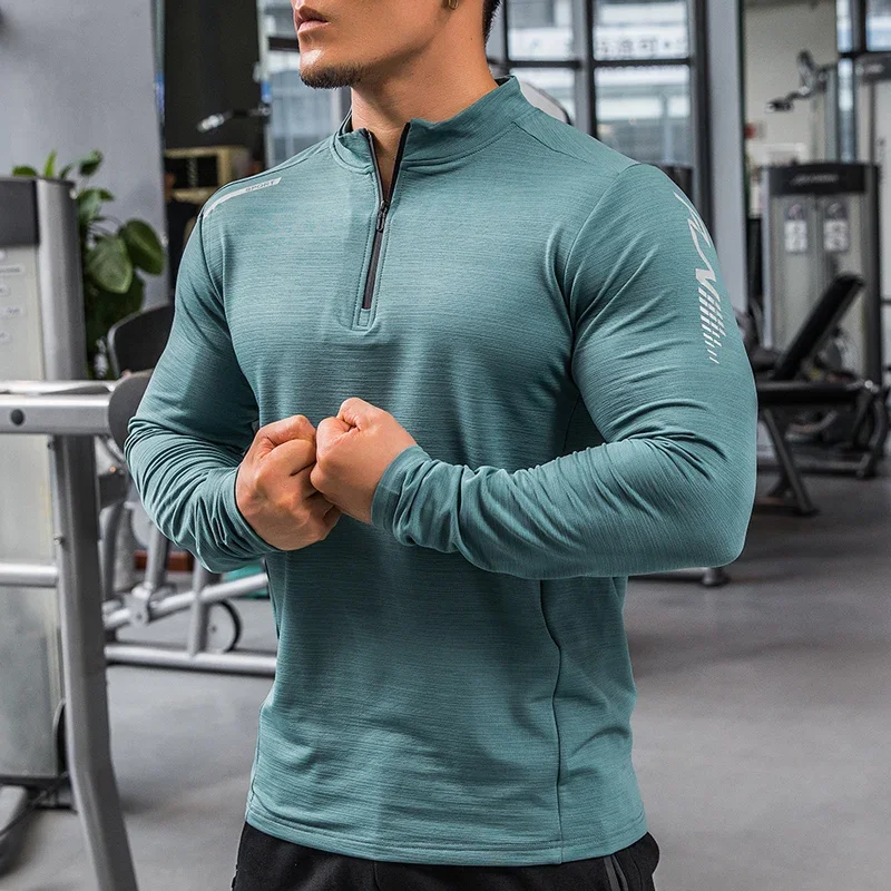 Camicia a compressione Dry Fit da uomo Rashgard Fitness Maniche lunghe Camicia da corsa Maglietta da palestra da uomo Maglia da calcio Abbigliamento