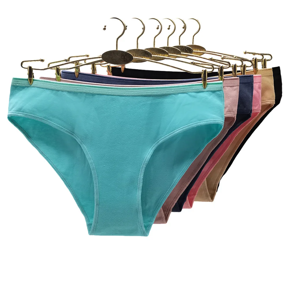 

new girls underwear 12pc/lot cotton middle waist briefs young girl panties solid teenagers wholesales students lovely M-XL