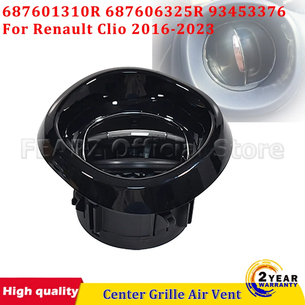 1Pc Black Center Grille Air Vent Heating Ventilation Air Conditioning For Renault Clio MK4 Captur 687601310R Car Accessories