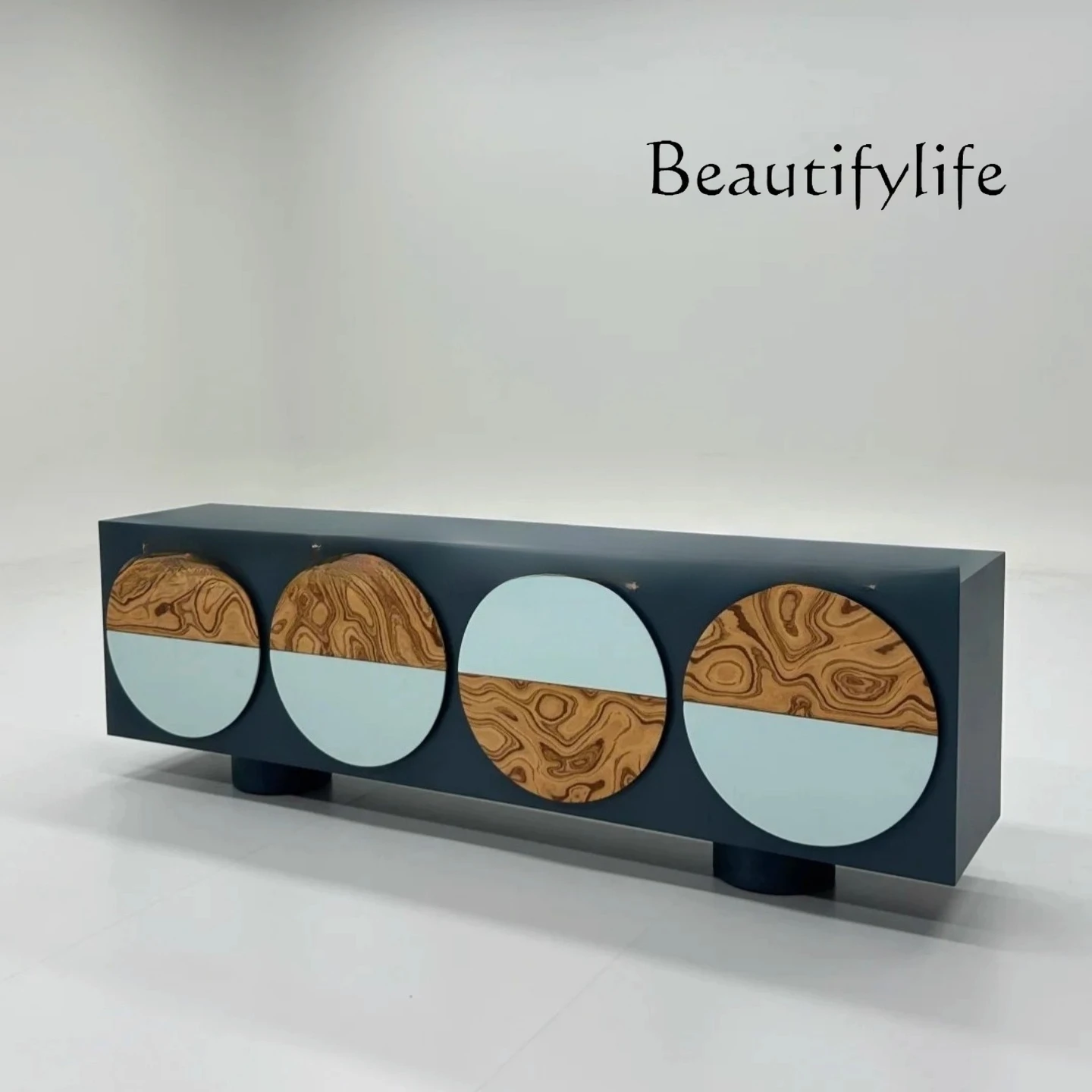 

Medieval solid wood dining side cabinet, living room home creative retro style tea cabinet, simple modern entrance cabinet