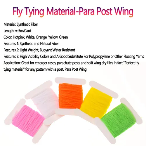 Imagen 2 del producto Bimoo 5 m/tarjeta sintética de alta visibilidad Para Post Wing fundas emergentes flotantes postes de paracaídas ala dividida Material de atado de moscas secas