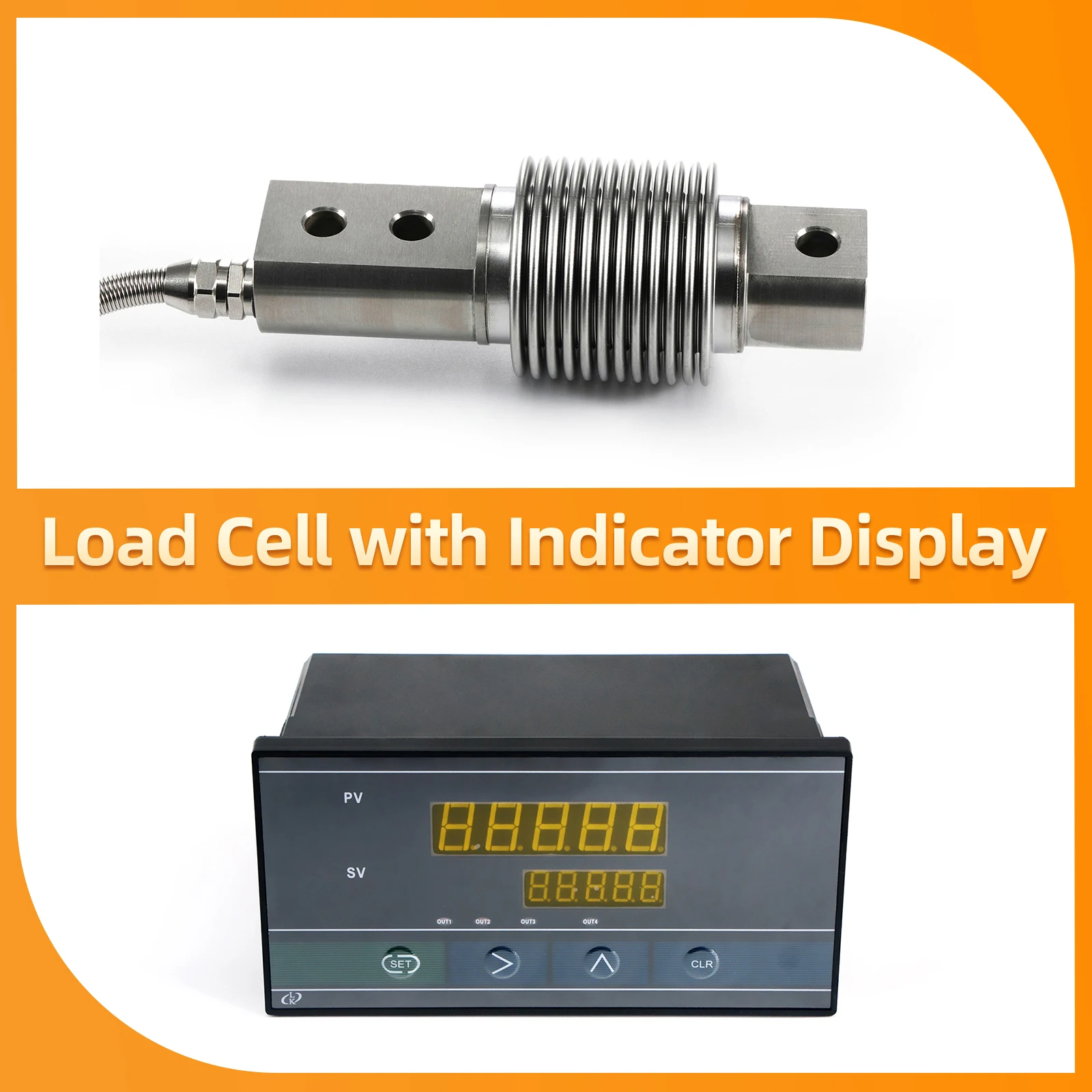 

Bellows Load Cell Sensor with Indicator display,Test the Pressure Tension Gravity Sensor 10KG 20KG 30KG 50KG 100KG 200KG 300KG