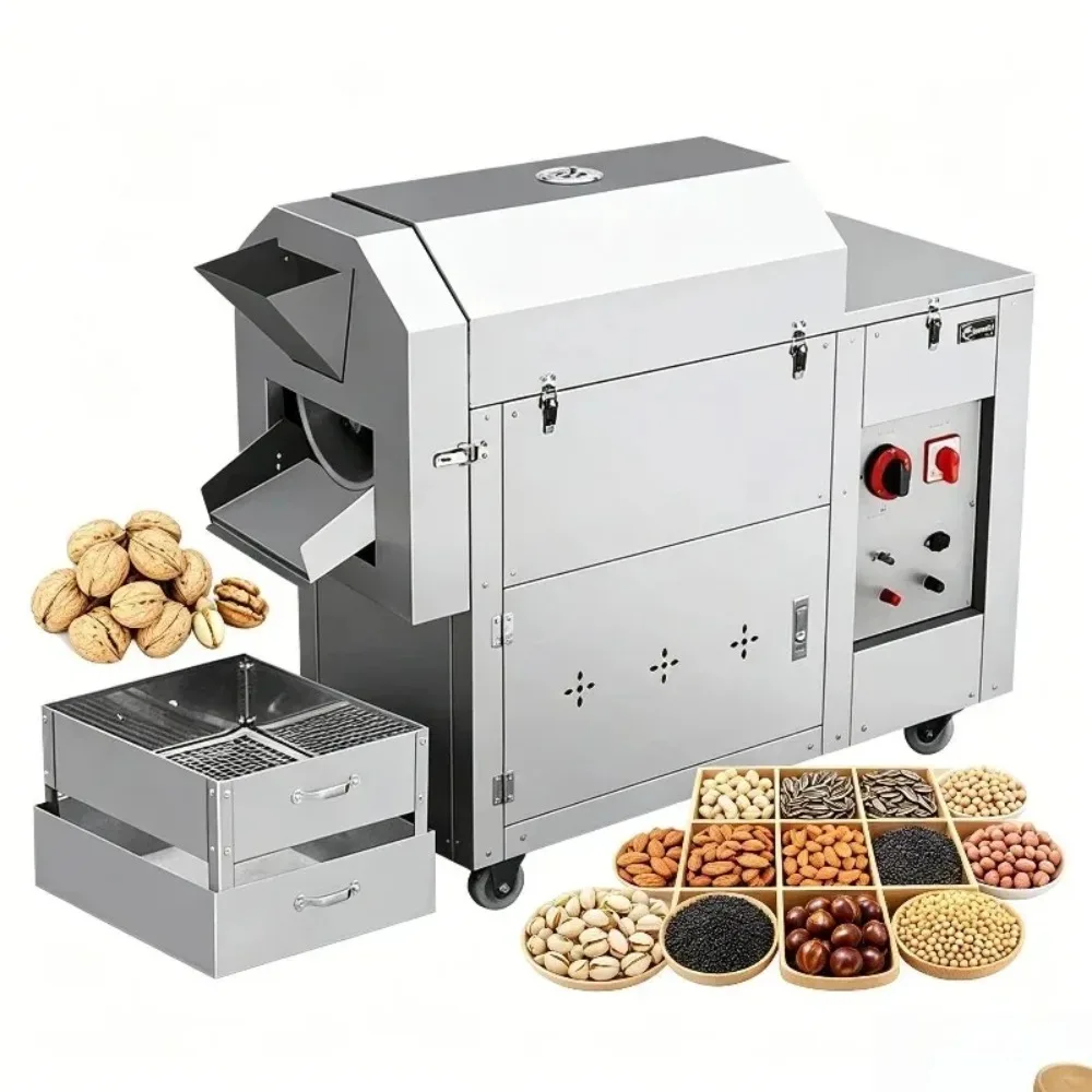 #Commercial Multi-function Roasting Machine 25kg Coffee Bean Roaster Peanut Sesame Cocoa Bean Moisture Meter