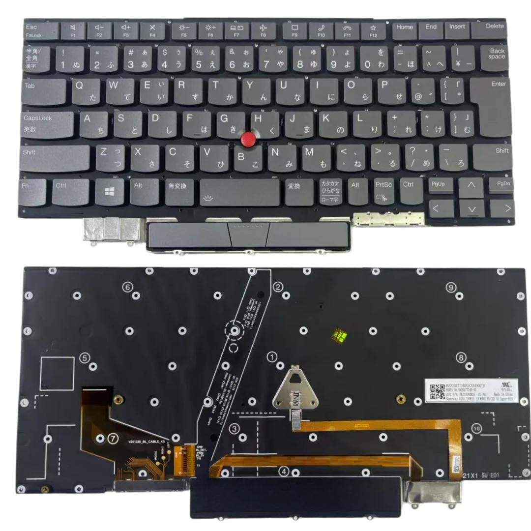 Japanese Backlit Keyboard for Lenovo ThinkPad X1C X1 Carbon Gen9 2021 Part No. SN20Z77340-01
