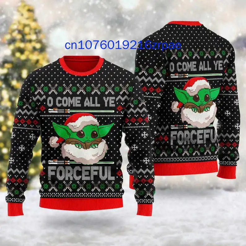 Autumn and Winter New Baby Yoda Ugly Christmas Sweater 3D Printed Disney Men's and Women's  Christmas Sweaters